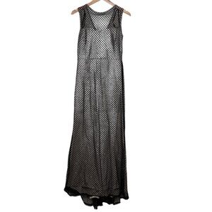 Marina Fishnet Black and Tan Formal Evening Dress Size 6